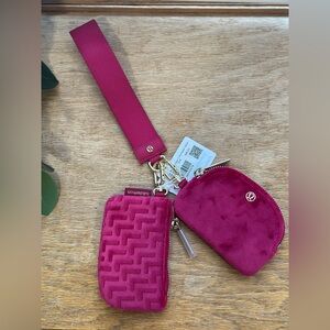 Lululemon berry rumble velvet Wristlet Set sold out! So cute!! NWT